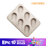 CHEFMADE 6 Cup Madeleine Pan Shell Mold Madeleine Baking Tray Non