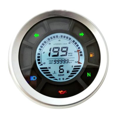 Universal LCD Digital Speedometer Odometer Tachometer Cylinders Gear Odometer Tachometer Trip Meter for Yamaha Kawasaki