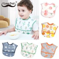 Waterproof Baby Bibs Cartoon Fruit Pattern Sleeveless Adjustable  Apron Lunch Feeding All Season EVA Infant Bib with Pocket Aprons