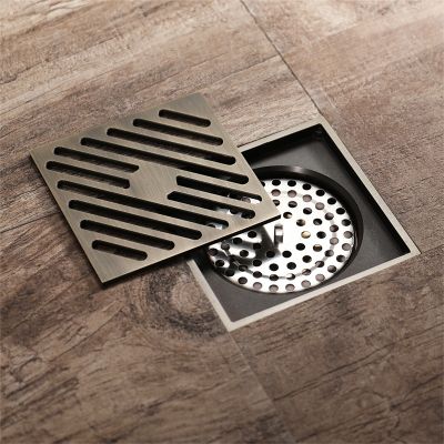 【cw】hotx Floor Drain 10cm Antique Shower Brushed  4 Inches Flushing Balcony Drainage Drains