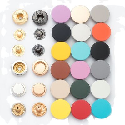 ✾♧✴ 10pcs/set Metal Color Snap Buttons Down Jacket Clothing Decoration Accessories Snap Button Set Free Tool
