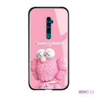 UCUC เคสโทรศัพท์เคสสำหรับ OPPO Reno 10 Reno 10xซูมปลอกสำหรับสาวยี่ห้อน้ำกรณีการ์ตูนหมีกระจกนิรภัยปลอกบางซิลิโคนขอบโทรศัพท์ปก