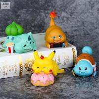 Buanpikarn Pikachu Pikachu ตุ๊กตาขยับแขนขาได้ Squirtle Sleep Starry Dream Series Bulbasaur Figures Toys ของเล่นเด็ก PVC Charmander Figures Fans Collectible