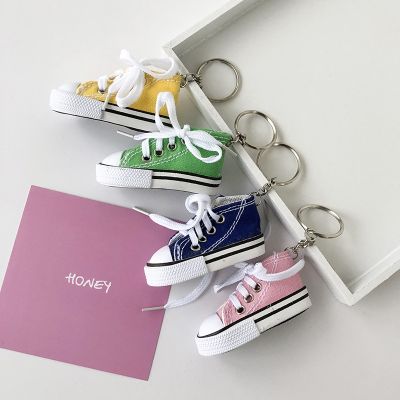【CW】◊✎  Canvas Shoes Keychain Hanging Sneaker Car Holder Students Fun Gifts Accessories