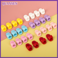 QUANSEN 10pcs dollhouse อุปกรณ์ขนาดเล็กจำลอง Bow รองเท้าแตะรุ่นของเล่น