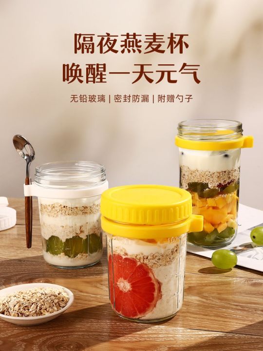 Salad Cup Overnight Oatmeal Cup With Lid And Spoon Sealing