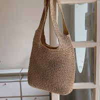 Straw bag women 2023 new underarm bag shoulder bag hand-woven bag large capacity beach bag seaside vacation 【BYUE】