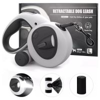 【LZ】 Automatic Retractable Pet Leash5m Long Dog Walking Traction Lead With Waste Bag Dispenser Puppy Durable Led Light Rope Supplies