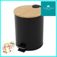 ถังขยะเหยียบกลม ACCO SYLVAN ขนาด 5L สีดำฝาไม้ROUND DUSTBIN PEDAL ACCO SYLVAN 5L BLACK **ด่วน สินค้าเหลือไม่เยอะ**