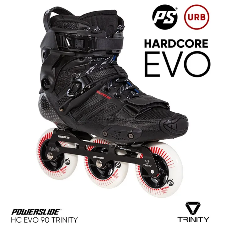 2022 Original Powerslide Hardcore EVO Trinity 4*80/3*90Mm Inline Skates