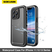 SOKUSIN for iPhone 13 11 12 Pro XS Max Case Waterproof with Built in Screen Protector Full Body Protective Shockproof Underwater