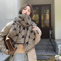 【CW】 Female autumn and winter Korean version of classic Plover knitted long warm cashmere scarf shawl tide