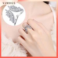 VJMHGS 1pc Bracelet or2pcs Ring รูปร่างปีก ชุดแหวนกำไลข้อมือ เครื่องประดับอัญมณีอัญมณี ดีไซน์ปีกนางฟ้า กำไลข้อมือคริสตัล แฟชั่นสำหรับผู้หญิง สีขาวขาว กำไลข้อมือกำไลข้อมือ สำหรับผู้หญิง