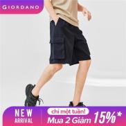 GIORDANO Men Shorts Elastic Waist Cargo Pockets Fashion Shorts 100% Cotton