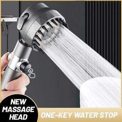 Zhang Ji New 3 Models Adjustment High Pressure Water Saving 360 Rotation One-key Stop Water Massage Shower Bathroom Accessories  by Hs2023