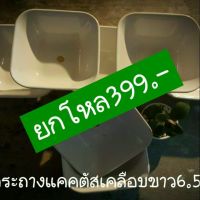 กระถาง6.5×2.5เคลือบเซรามิคขาว