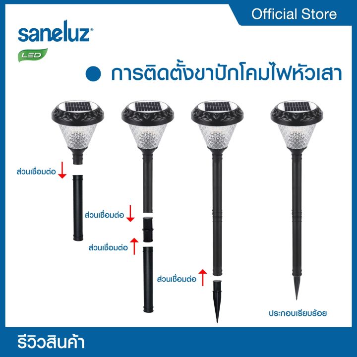 saneluz-โคมไฟหัวเสา-ไฟโซล่าเซลล์-150w-200w-300w-เลือกใช้งานได้-แสงขาว-แสงวอร์ม-แสงคลูไวท์-แสง-rgb-สินค้าพร้อมแท่นขาโคมไฟและอุปกรณ์-solar-cell-solar-led-vnfs