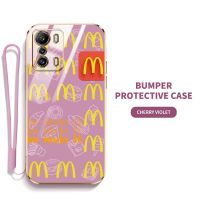 YBD เคสโทรศัพท์ออกแบบ McDonald สำหรับ Infinix Zero 5G 2022 2023 Zero 20 X6821 X6815B X6815C หรูหราชุบ6D ซิลิโคนนิ่ม