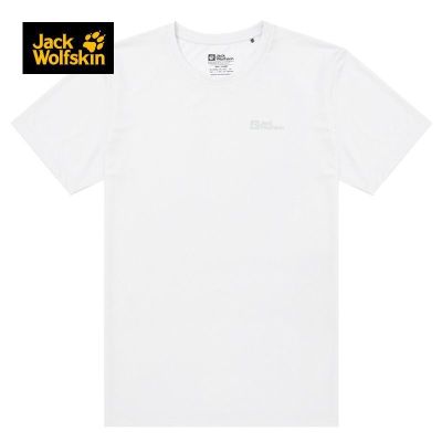 JACK WOLFSKIN Jackwolfskin Wolf Claw White Short-Sleeved Male 23 Summer New Sportswear Outdoor Casual T-Shirt 5819153