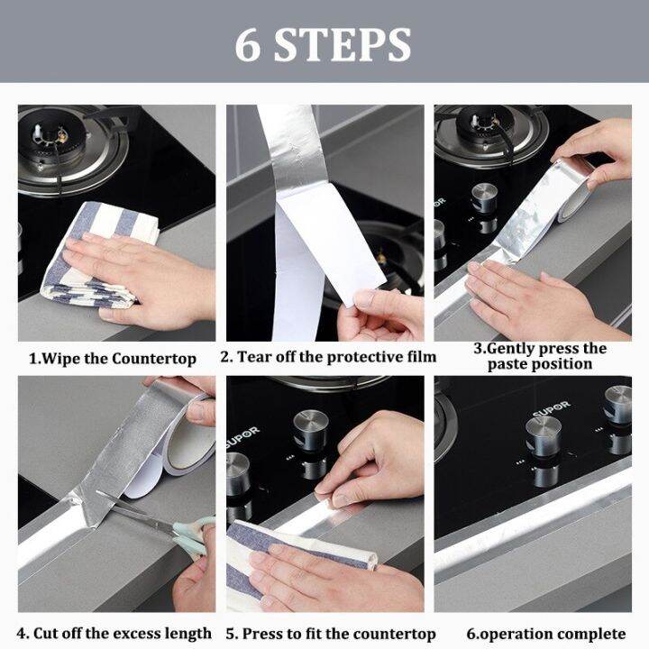 high-temperature-resistance-aluminum-foil-tape-kitchen-sink-waterproof-anti-mold-tape-heat-insulation-bathroom-kitchen-accessoriadhesives-tape