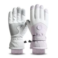 CFB ถุงมือฤดูหนาวเล่นสกีกลางแจ้งหน้าจอสัมผัสขนแกะ Windproof ถุงมือขี่จักรยาน