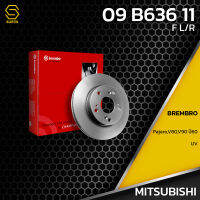 จานเบรค หน้า MITSUBISHI PAJERO V80 V90 ปี06 / UV ตรงรุ่น BREMBO 09.B636.11 - จาน ดีส ดรัม เบรค เบรก เบรมโบ้ แท้ 100% มิตซูบิชิ ปาเจโร่ 4615A038 BENDIX RUNSTOP TRW