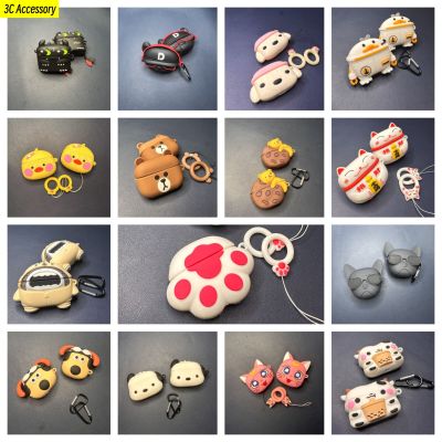 3D Cute Pet Cartoon Earphone Case for Airpods 1/2/Pro/3 Animal Silicone PVC Headphone Protective Shell for airpods 3 Funny Cover Wireless Earbud Cases
