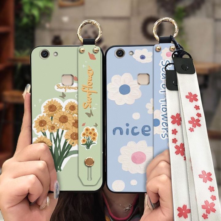 wrist-strap-painting-flowers-phone-case-for-vivo-v7-y75-sunflower-durable-soft-case-anti-dust-ring-fashion-design-soft