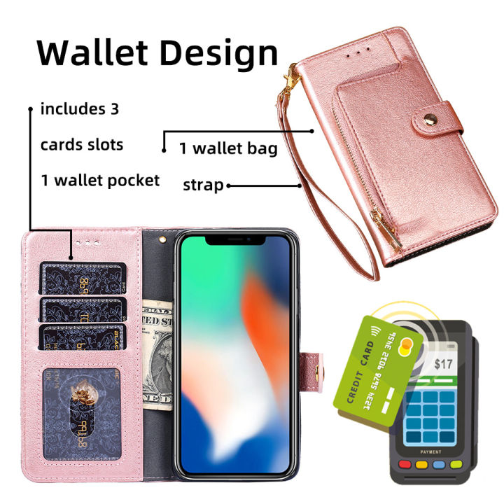 เคสสำหรับ-infinix-note-30-pro-4g-เคสกระเป๋าสตางค์มีซิปฝาครอบมีที่เก็บบัตรเป็นหนังพับได้เคสโทรศัพท์มีกระเป๋าเงิน