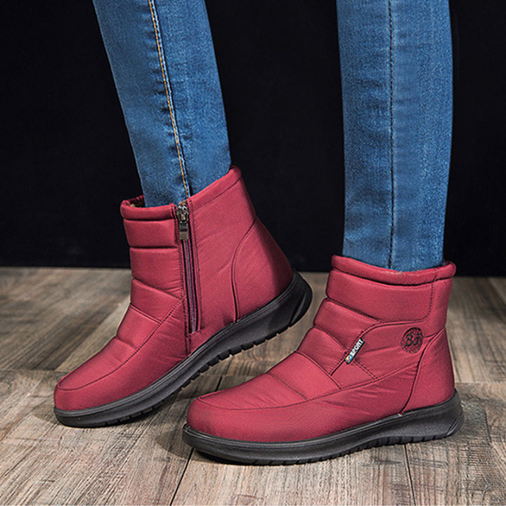 Red winter hot sale boots women's