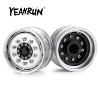 YEAHRUN 1/2Pcs Beadlock Metal Alloy Front Wheel Hub Rims for 1/14 Tamiya RC Car Tow Drag Trailer Truck Model Upgrade Parts