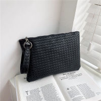 Men Large Capacity Clutch Weave Leather Bag Fashion Shoulder Bag Wallet Handy Bag Handbags Day Clutches Male Large Purses