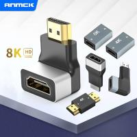 Anmck HDMI-compatible 270 90 Degree Converter 8K Cable Right Angle Converter Extender for TV Box PS3 PS4 Switch Laptop Projector Adapters