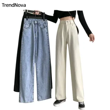 Front High-Waisted Wide-Legged Pants With Straight Buckle Super Good Shape