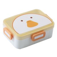 600ML Bento Box Heat Resistant Two Compartments Easy Cleaning Commute Children Lunch Box Students Bento Box Food Storage