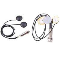 Piezo Contact Microphone 3 Transducer Pickups &amp; 21-INCHES Wire Length 1/4 Inch Output Jack 2 in 1 Piezo Pickup Disc