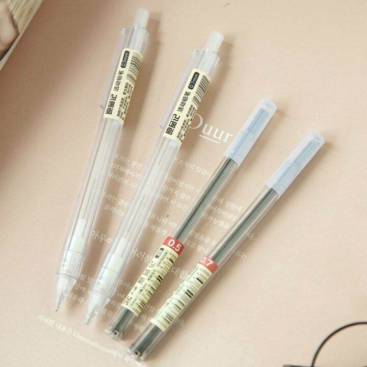 MUJI Style Mechanical Pencil 0.5mm Transparent Automatic Pencils Lazada.co.th