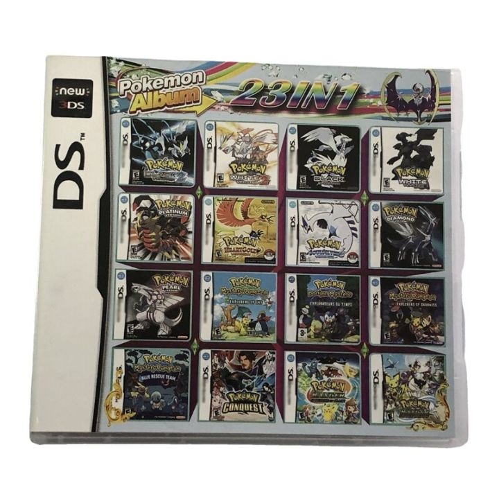 การ์ดตลับเกมวิดีโออัลบั้ม-pokemon-23-in-1สำหรับ3ds-ds-ndsi-ndsll-ndsxl-3ds-เครื่องเล่นวิดีโอเกม