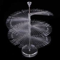 120 Sticks Nail Art False Tips Polish  Rotary Fan Rack Display Stand False Nails Showing Shelf Rack Manicure Practice Tools