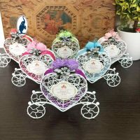 Romantic Cinderella Carriage Candy Box Creative Love Heart Favor Metal Boxes Chocolate Wedding Birthday Party Flower Decor 2022 Storage Boxes