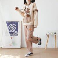 Spot parcel post Small Sized Mans Wear Junior High School Students Casual Sweatshirt Outfit Female 2022 Spring and Autumn Girls Two-Piece Set Cute