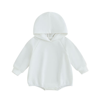 เสื้อรอมเปอร์ทารกมีฮู้ดแขนยาวฤดูใบไม้ร่วงบอดี้สูทลำลองของแข็งเสื้อผ้าสำหรับเด็กหญิงเด็กชาย