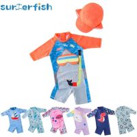 2022 baby boy swimwear with cap suit surfing Wear Shark swimming suit infant toddler kids children Sunscreen beach bathing Suit