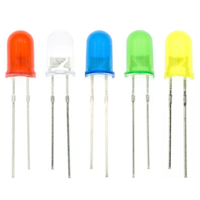 100ชิ้น5มิลลิเมตร LED ไดโอดแสงกระจายสารพันชุดสีเขียวสีฟ้าสีขาวสีเหลืองสีแดงส่วนประกอบ DIY ชุดใหม่เดิม
