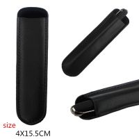 ☒ promotion PU Leather Pen Bag high quality Black pencil case for single pen