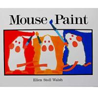 Mouse Paint โดย Ellen Stoll การศึกษาภาษาอังกฤษรุ่นสมุดวาดภาพระบายสีสำหรับเด็กบัตรเรียนรู้หนังสือนิทานสำหรับทารกของขวัญเด็กสำหรับเด็ก
