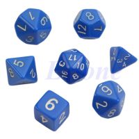 D8 D6 D4แบบมีด้านสีดำ7ชิ้น D20 D12เล่นเกม Rpg Poly