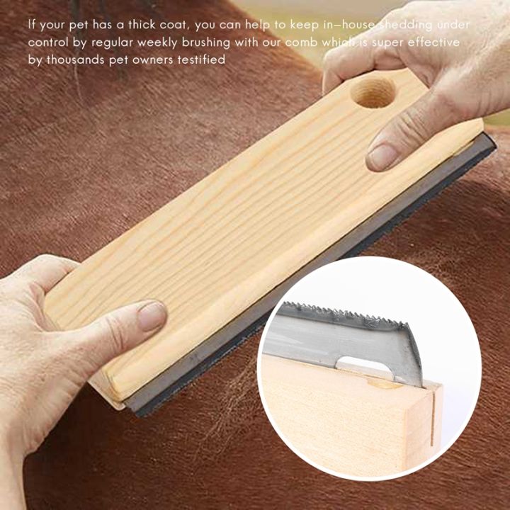 equestrian-horses-wood-groomer-brush-scraper-pet-hair-removal-tool-no-hurt-dogs-cats-and-horses