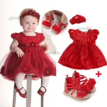 Red birthday dress sale for 1 year old