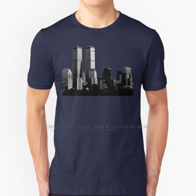 Twin Towers T Shirt Cotton 6Xl Buildings Twin Towers New York City Usa Manhattan World Trade Center Patriotic Skyline Nyc Swag